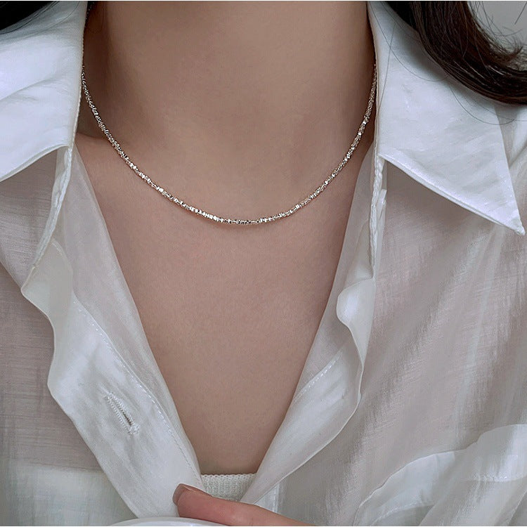 925 sterling silver necklace - silvery