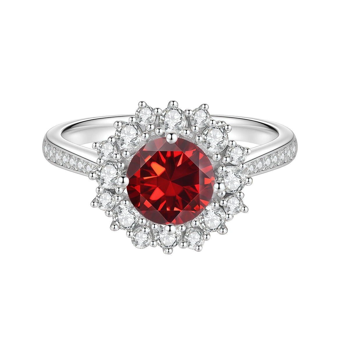 S925 Sterling Silver Colorful Moissanite Ring