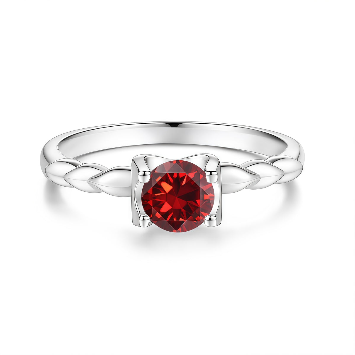 S925 Silver Colored Moissanite Bull-Head Ring