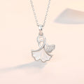 999 Silver Leaf Shape Pendant Necklace - Silvery