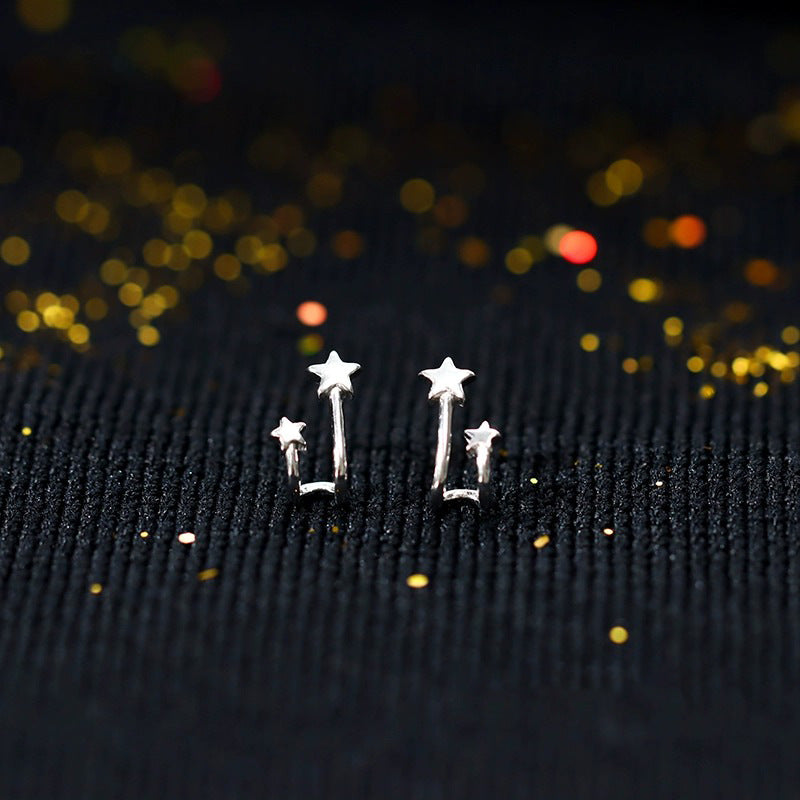 925 sterling silver star earrings - silvery