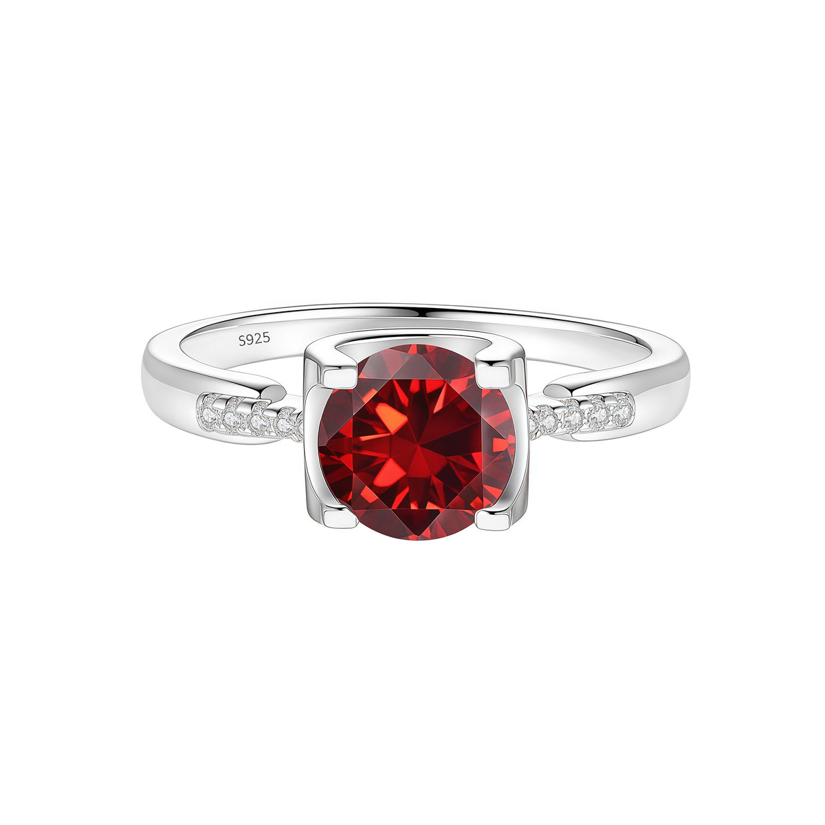 S925 Silver Bull-Head Ring with Colored Moissanite