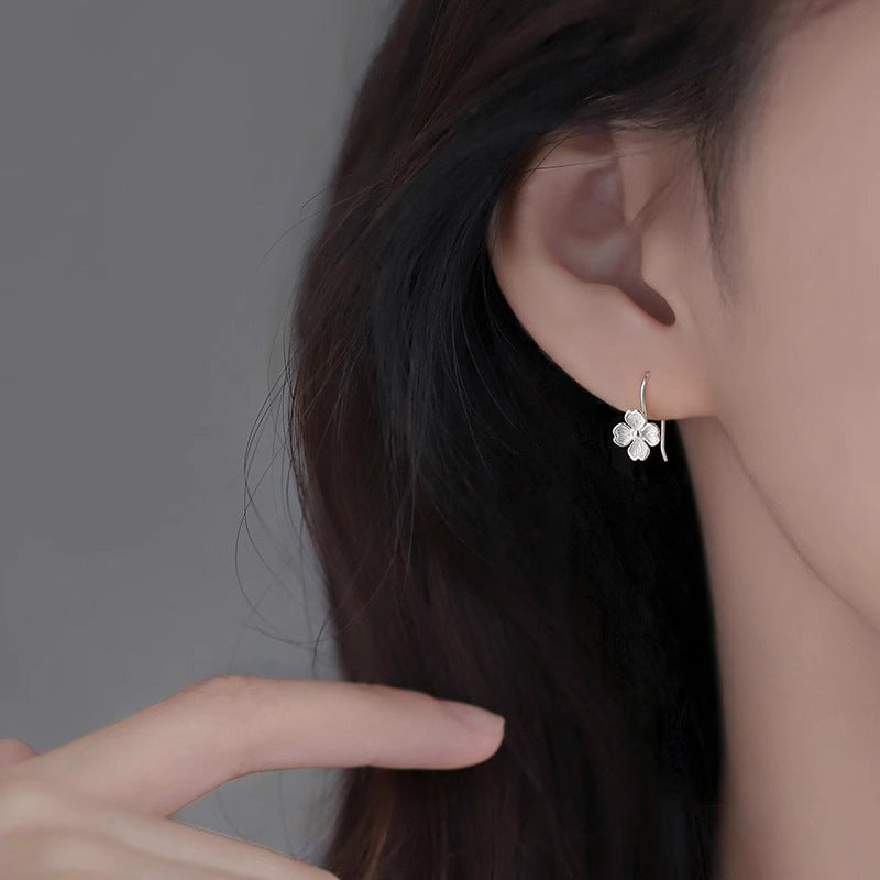 S925 sterling silver flower earrings