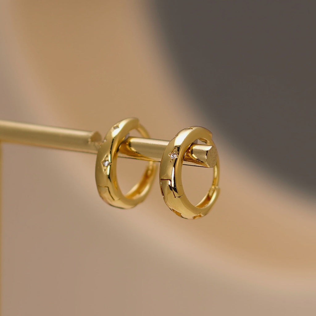 925 sterling silver ear buckle - golden