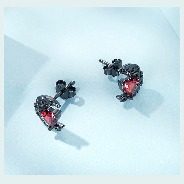 S925 Silver Halloween "Moonlight in the Dark" Stud Earrings