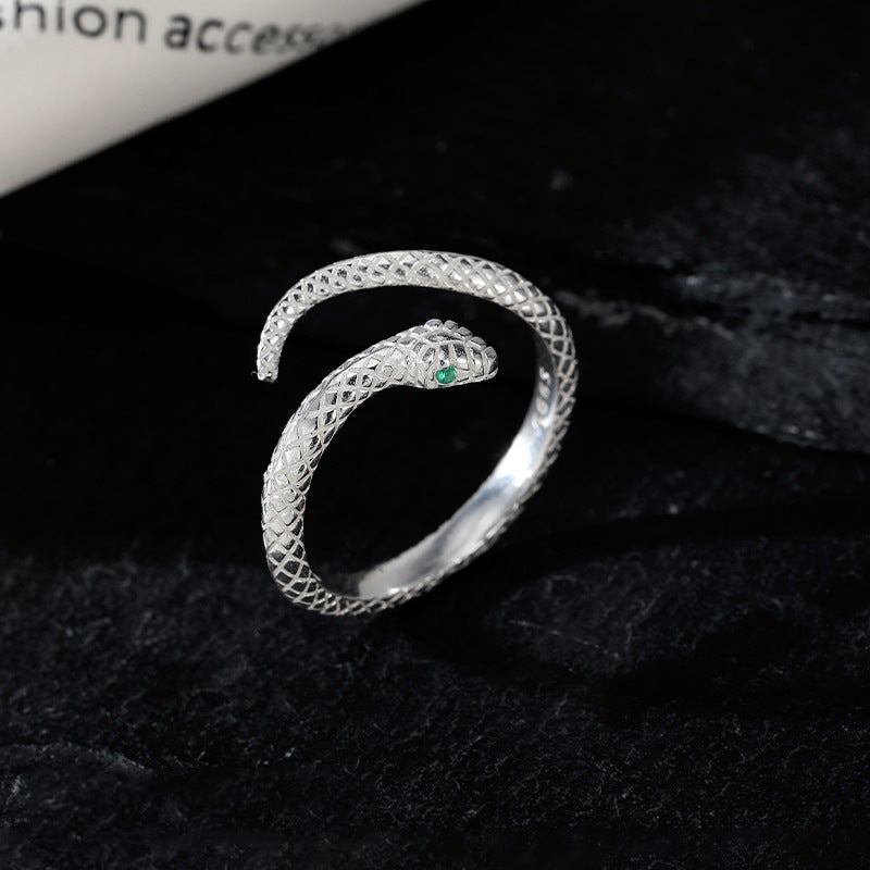 S999 Silver Snake Opening Ring