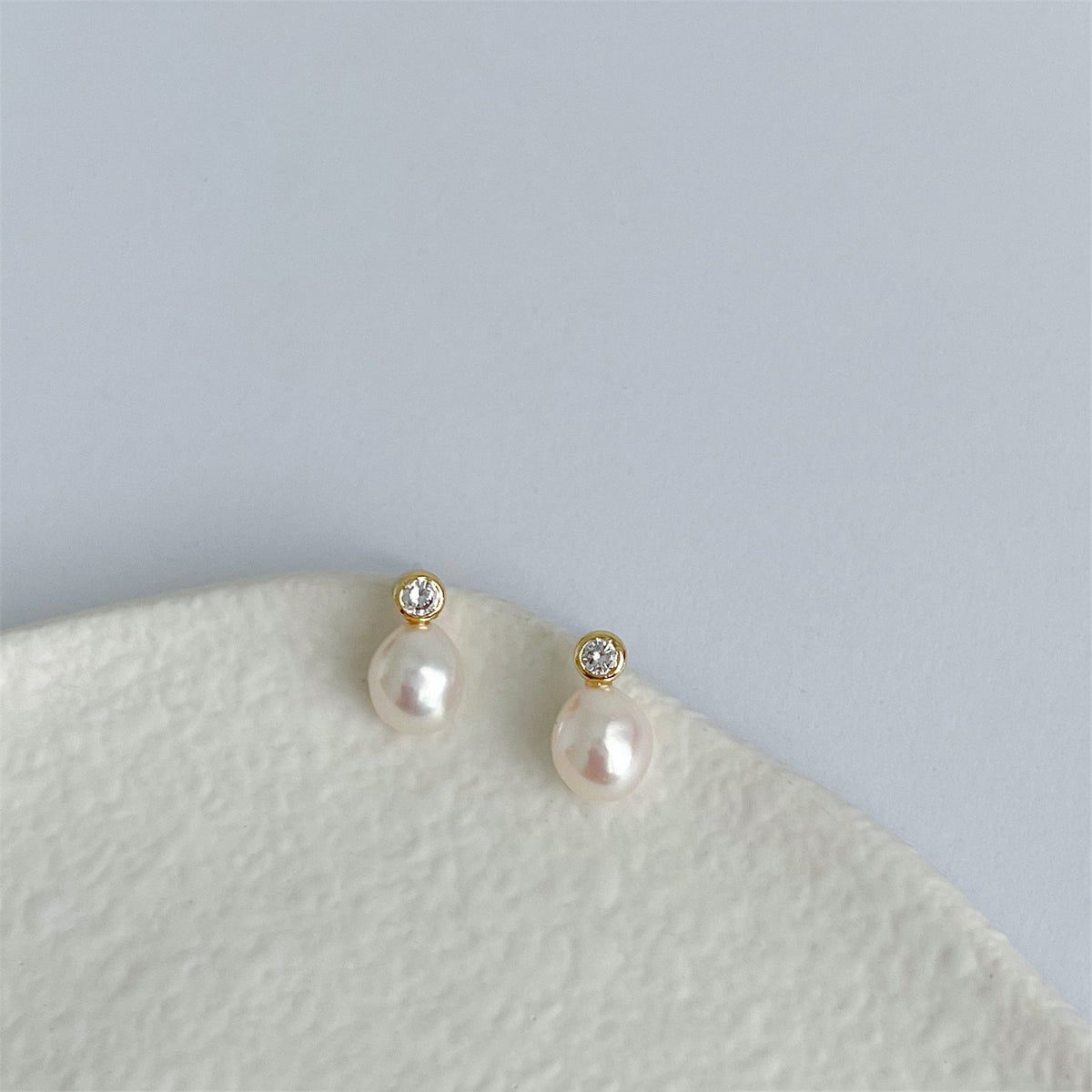 925 sterling silver natural pearl earrings