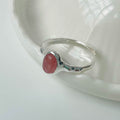 925 sterling silver strawberry crystal ring - silvery