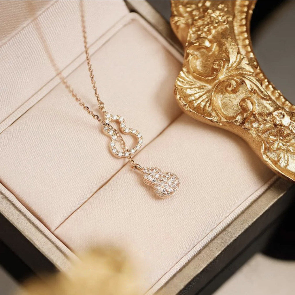 925 sterling silver gourd pendant necklace