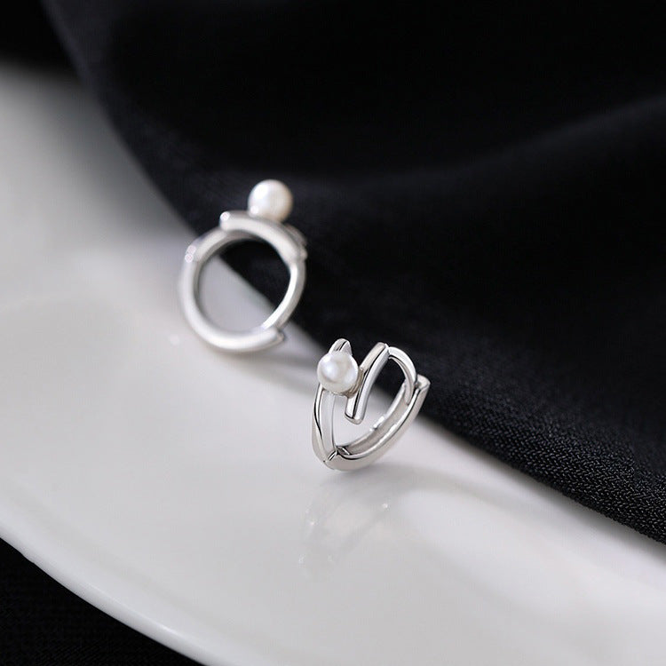 925 sterling silver ear buckle - silvery