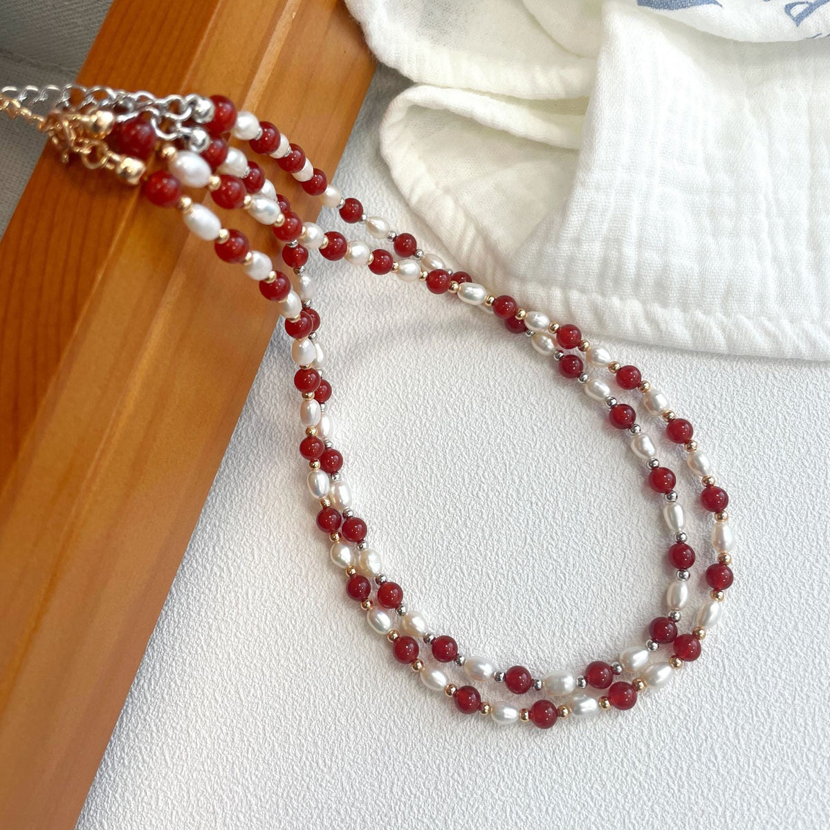 S925 Silver Freshwater Pearl Bead Necklace