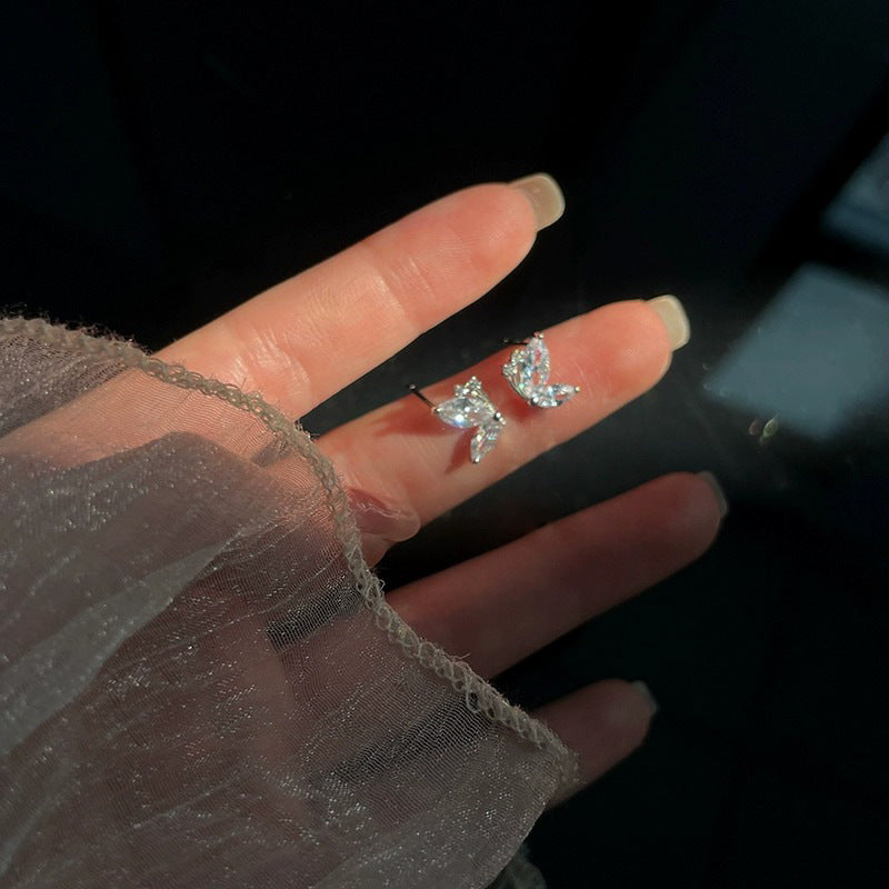 925 sterling silver butterfly earrings - silvery