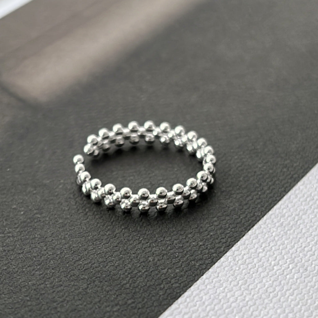 925 sterling silver open-end ring - silvery