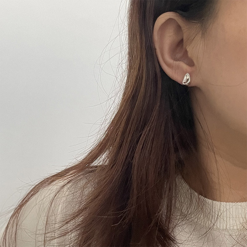 925 sterling silver droplet shaped earrings