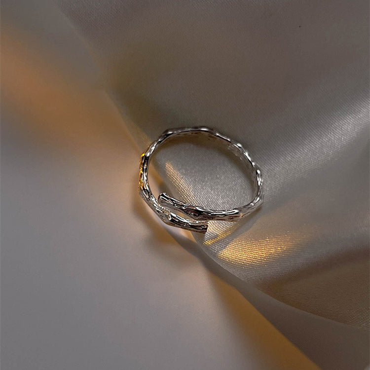 925 sterling silver open-end ring - silvery