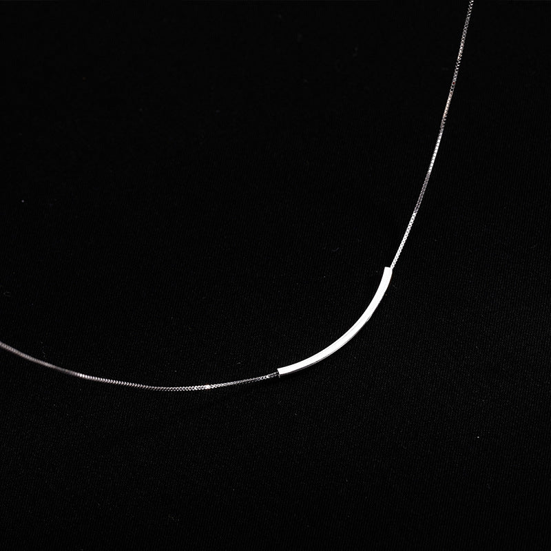 925 sterling silver smile necklace - silvery