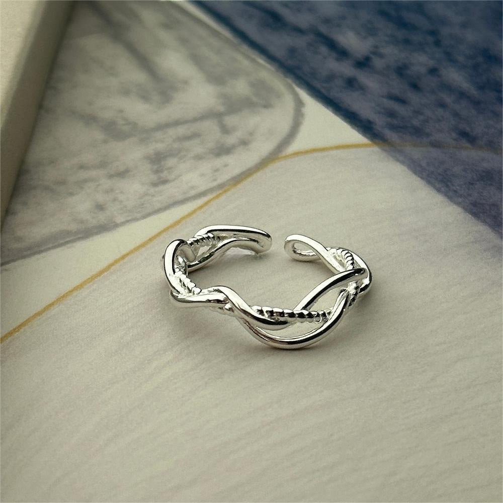 925 sterling silver open ring - silvery