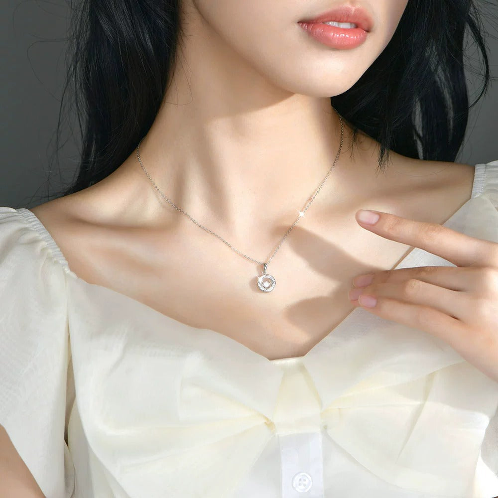 925 sterling silver ring pendant necklace - silvery
