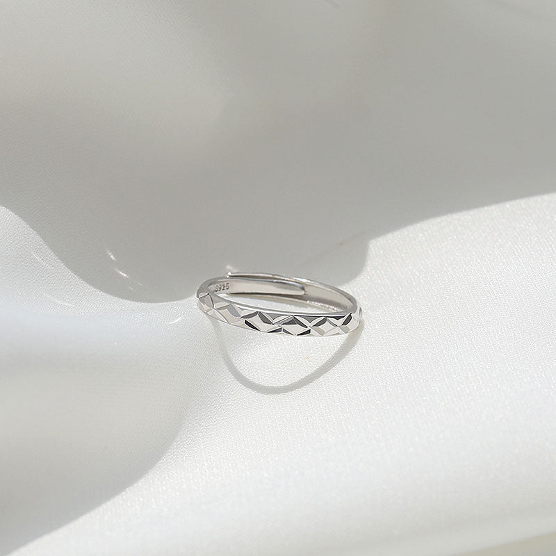 925 sterling silver open-end ring - silvery
