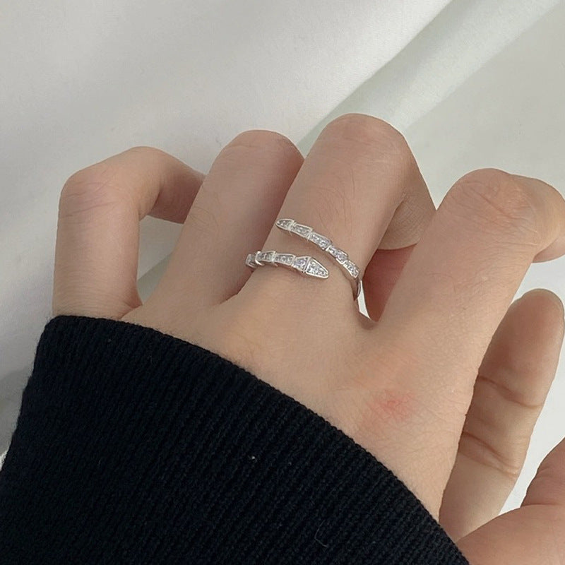 925 sterling silver snake shaped ring