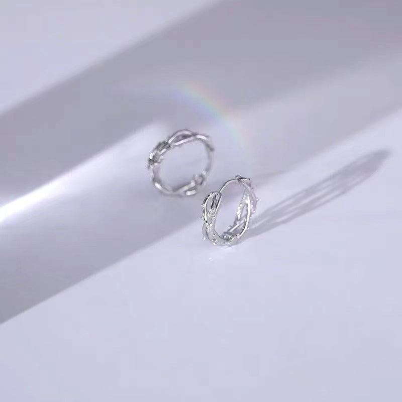 925 sterling silver ear buckle - silvery