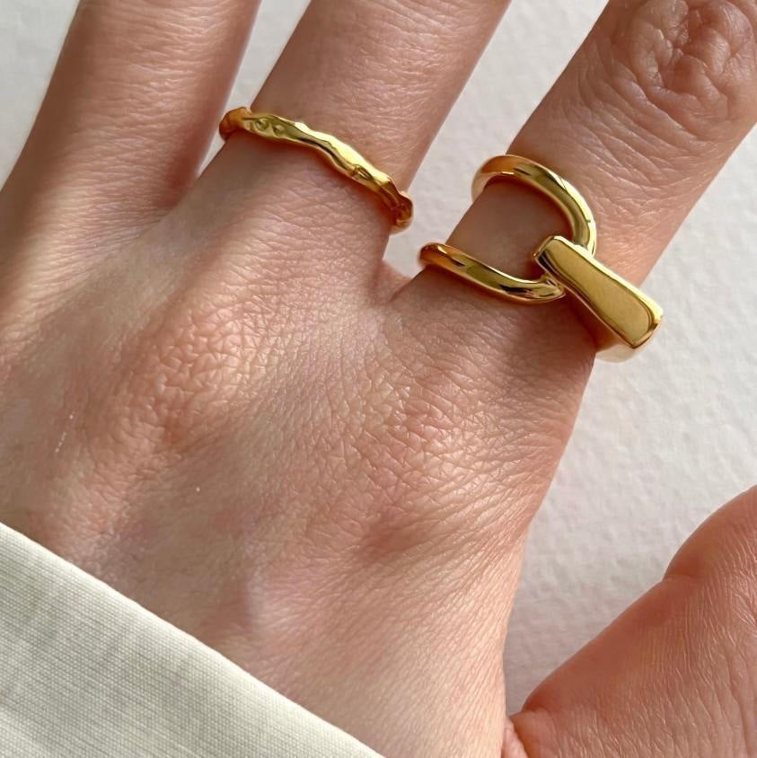 925 sterling silver asymmetrical open ring