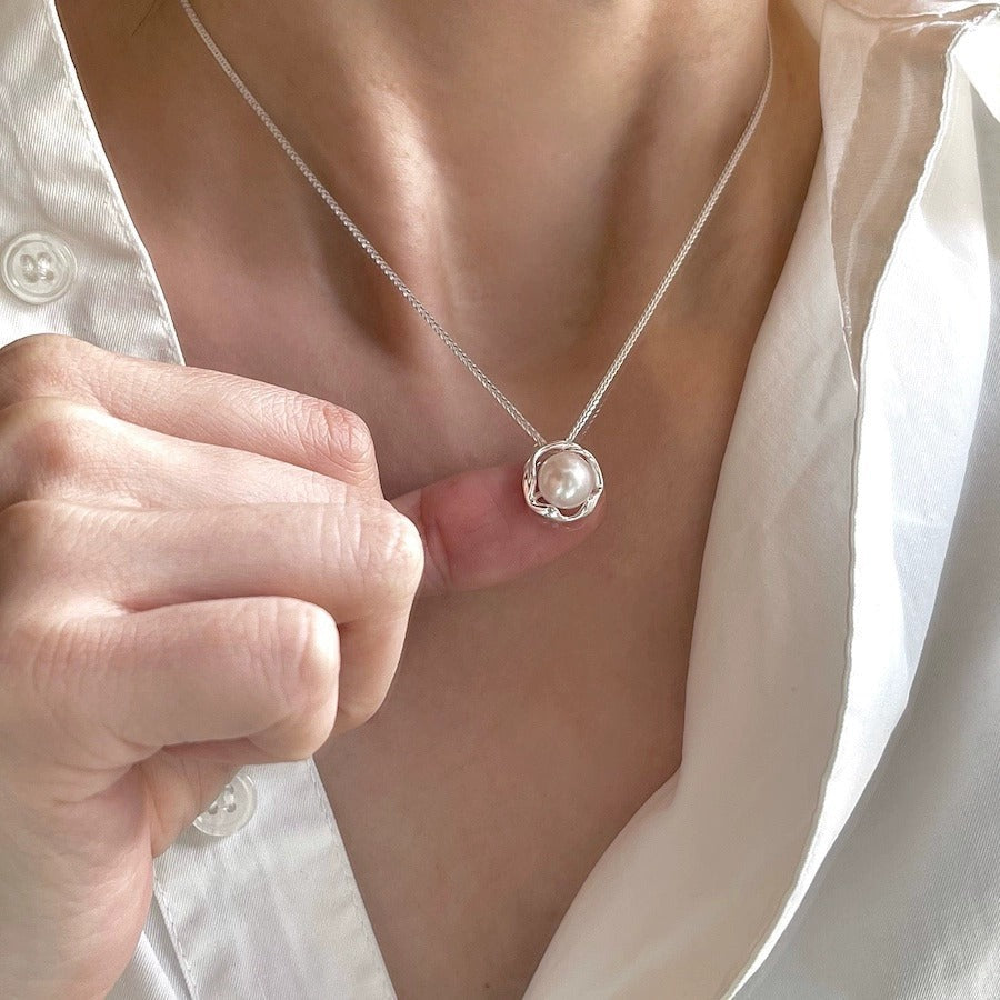 925 sterling silver freshwater pearl pendant necklace