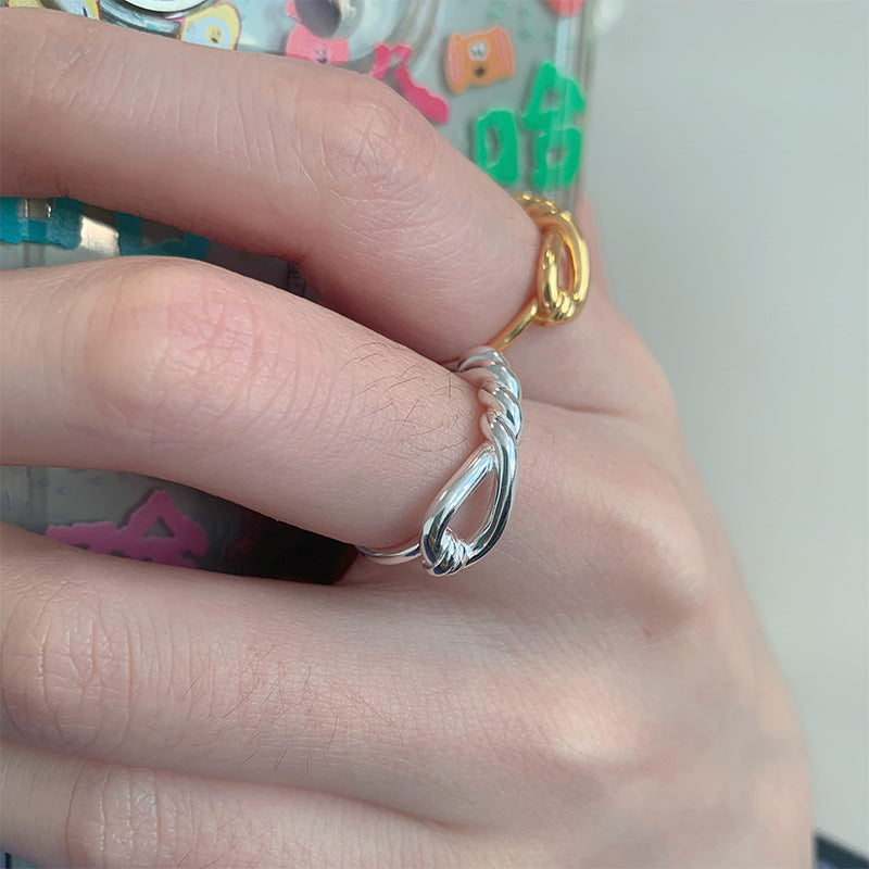 925 sterling silver irregular opening ring