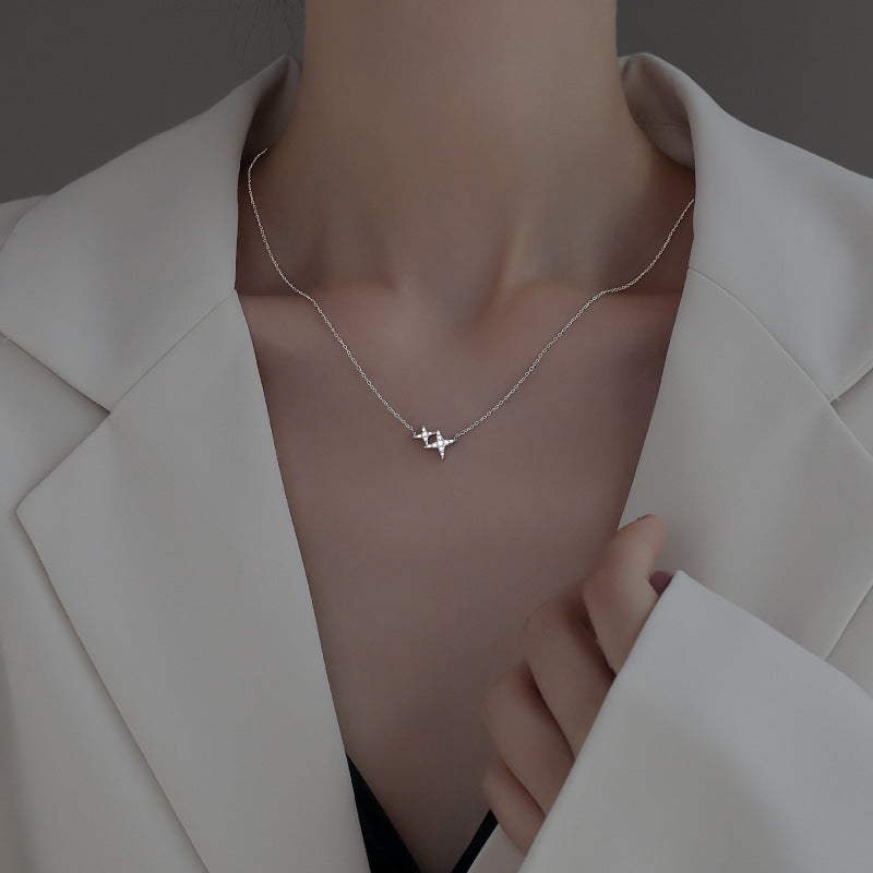 S925 sterling silver star pendant necklace