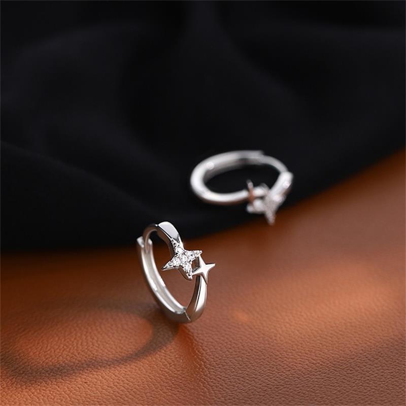 925 sterling silver ear buckle - silvery
