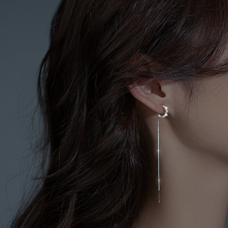 925 sterling silver ear line - silvery