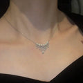 S925 pure silver artificial pearl pendant necklace