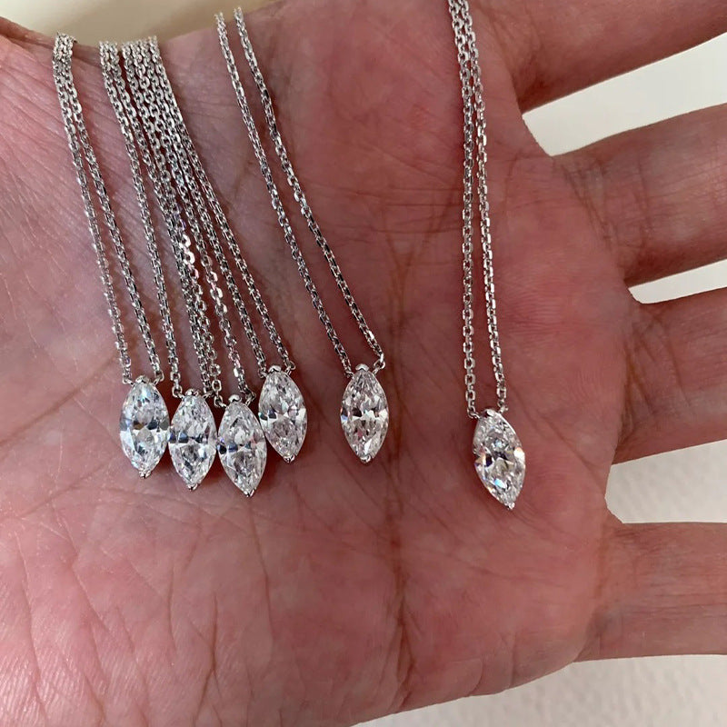 S925 Pure Silver Horse Eye Zircon Necklace