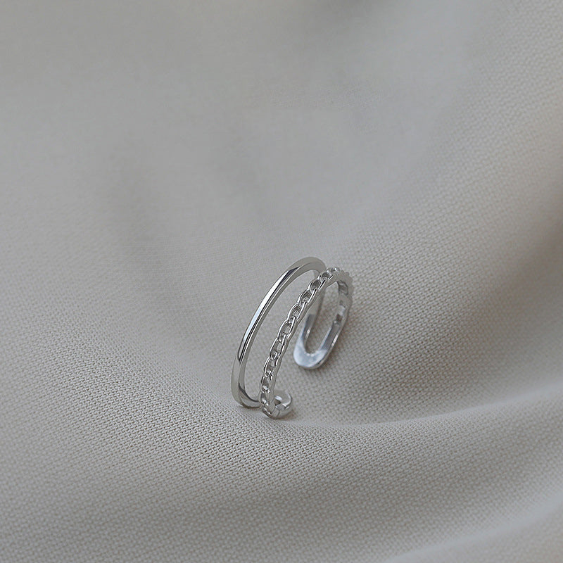 925 sterling silver ring - silvery