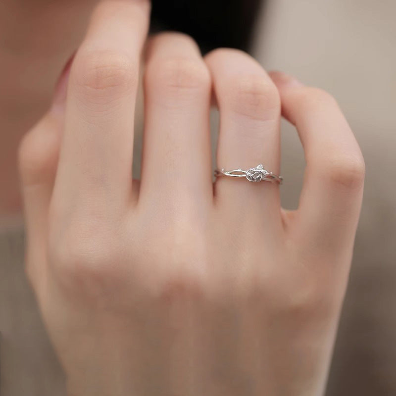 S925 sterling silver rose ring