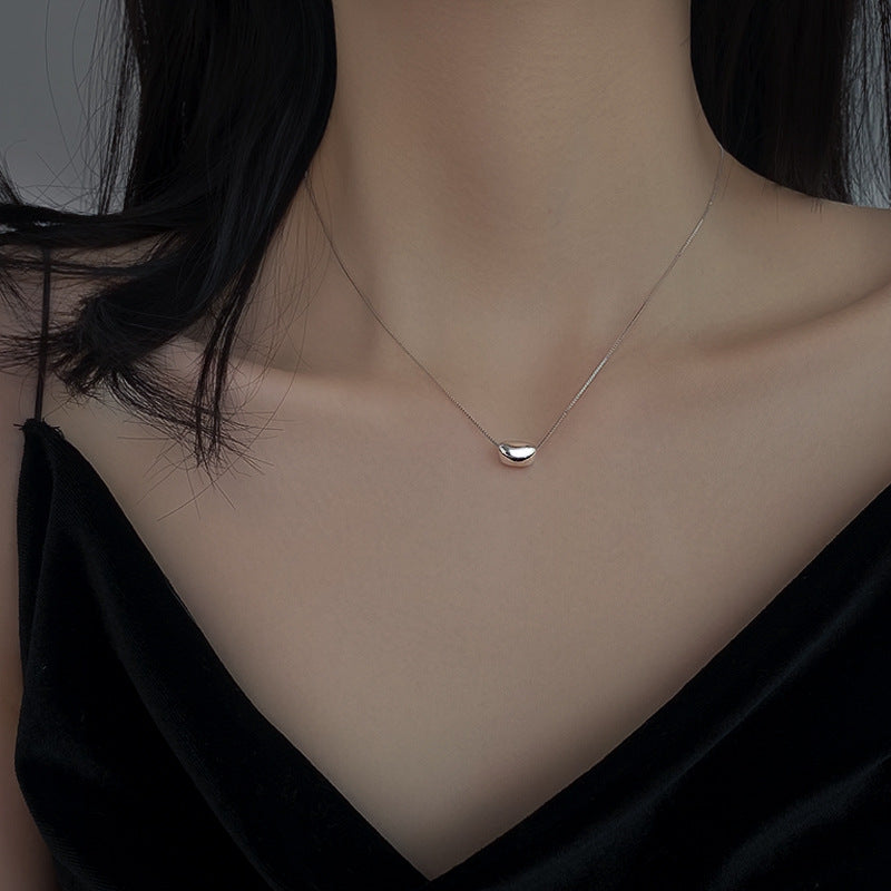 925 sterling silver bean pendant necklace
