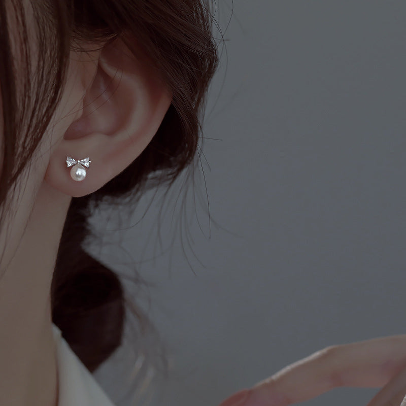 925 sterling silver pearl earrings