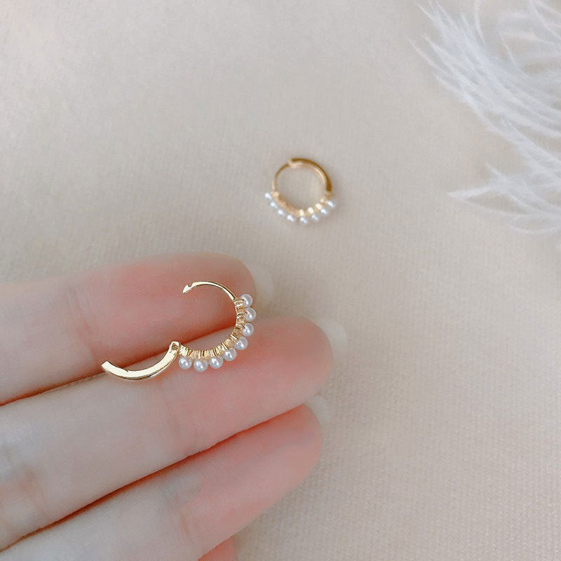 925 sterling silver imitation pearl ear buckle