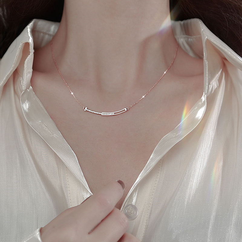 S925 sterling silver smile necklace