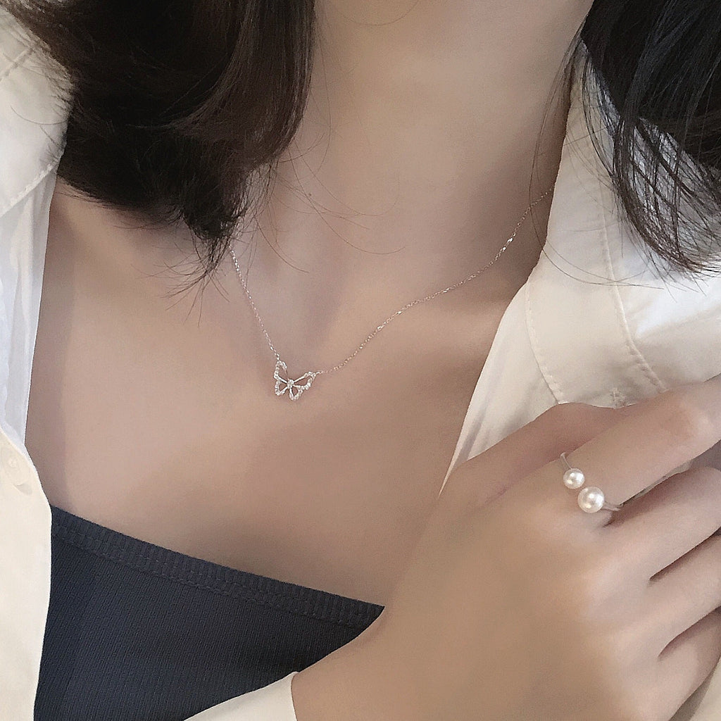 S925 Silver Butterfly Pendant Necklace