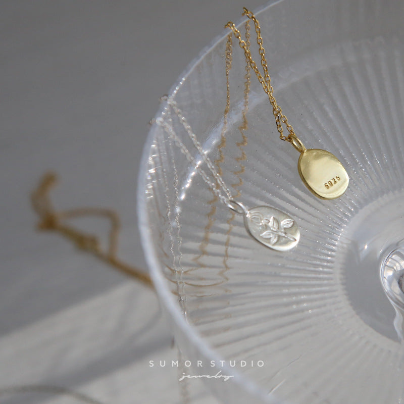 S925 Silver Rose Pendant Necklace