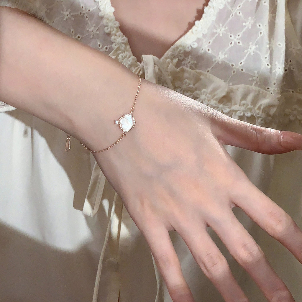 S925 sterling silver shell bracelet