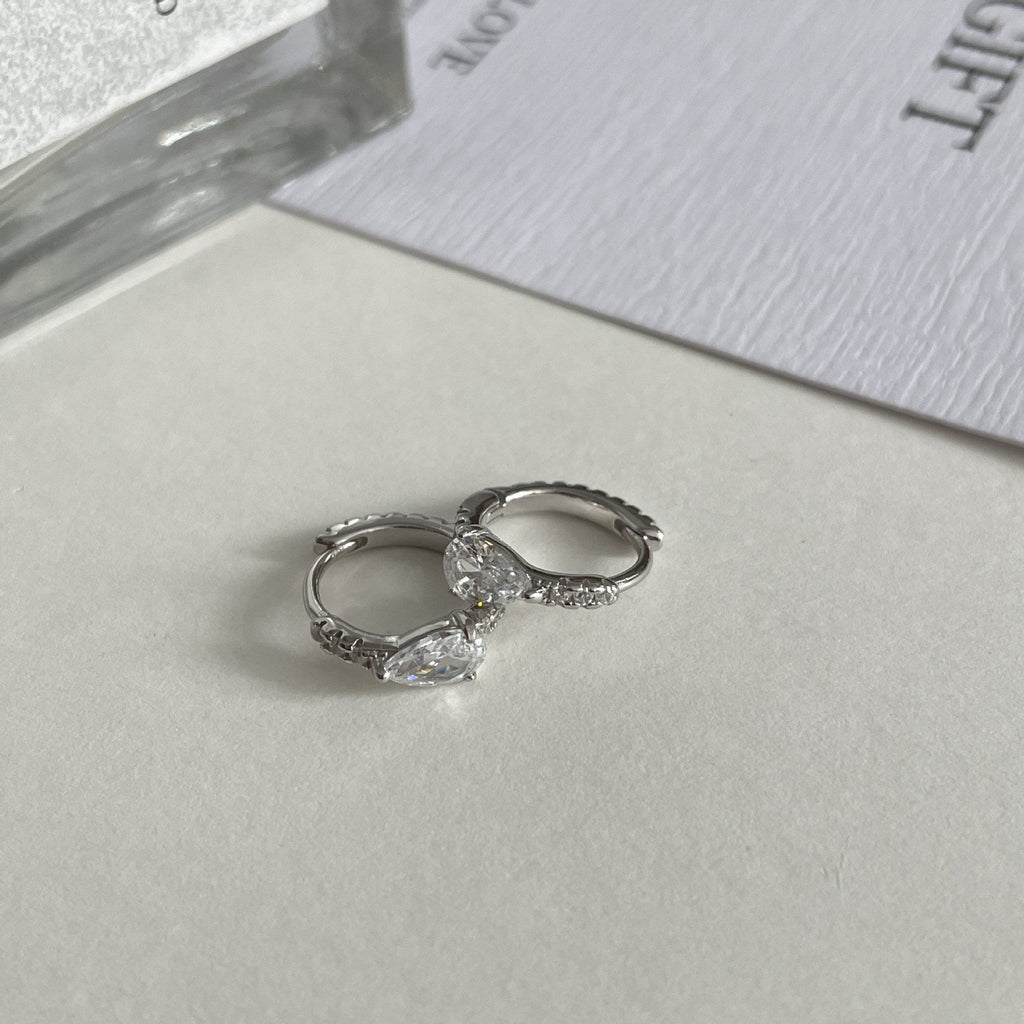 999 Silver Water Drop Ear Buckle - Silvery