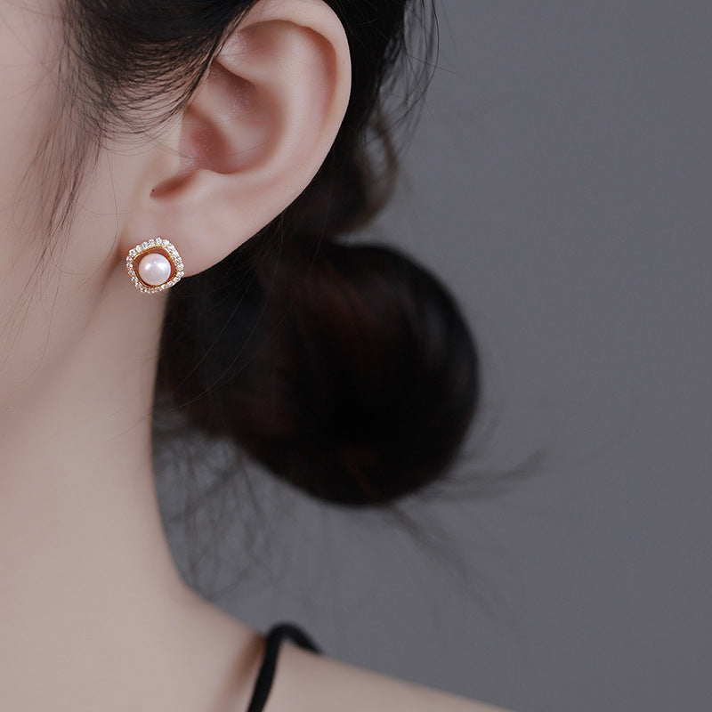 925 sterling silver freshwater pearl earrings