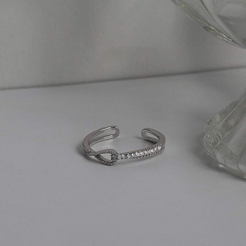 925 sterling silver sparkling zirconium ring