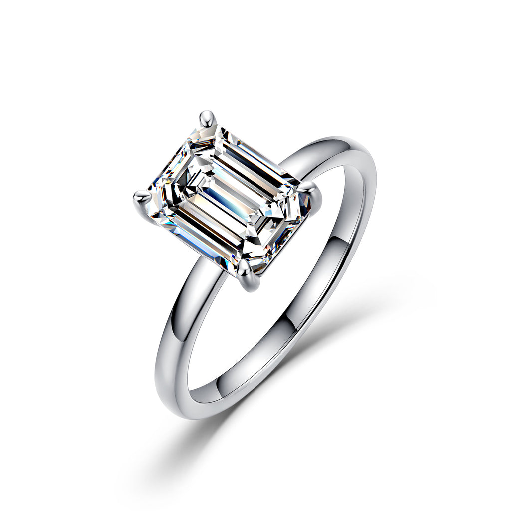 Emerald Cut Moissanite Engagement Ring – image 6
