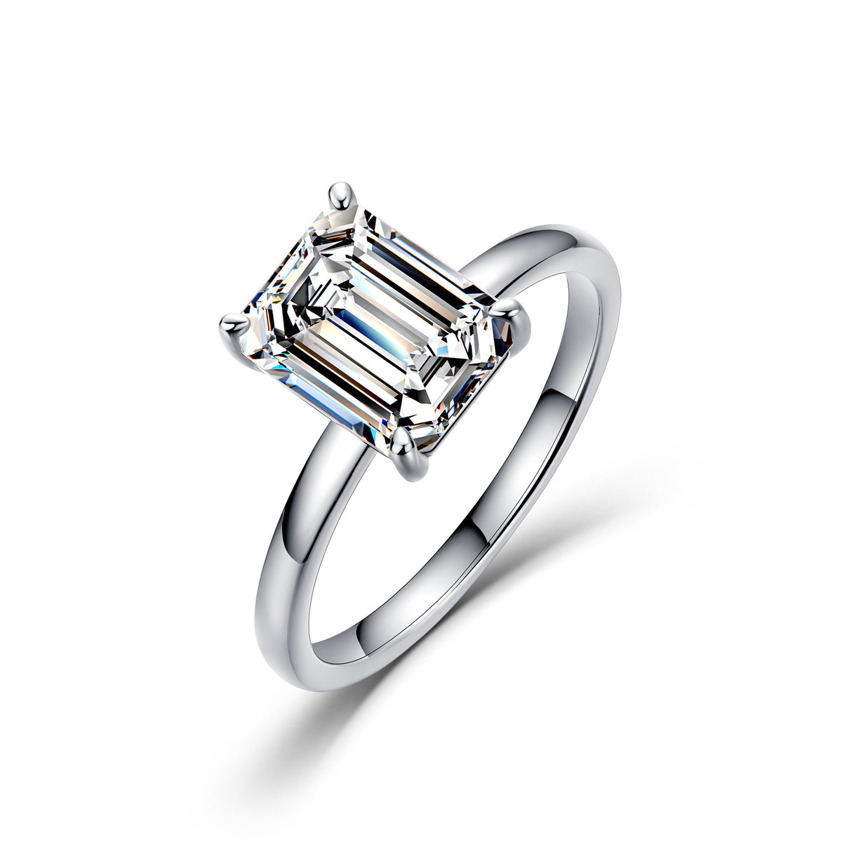 Emerald Cut Moissanite Engagement Ring – image 6