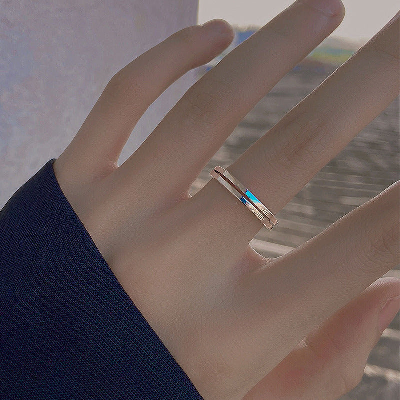 925 sterling silver open ring - silvery