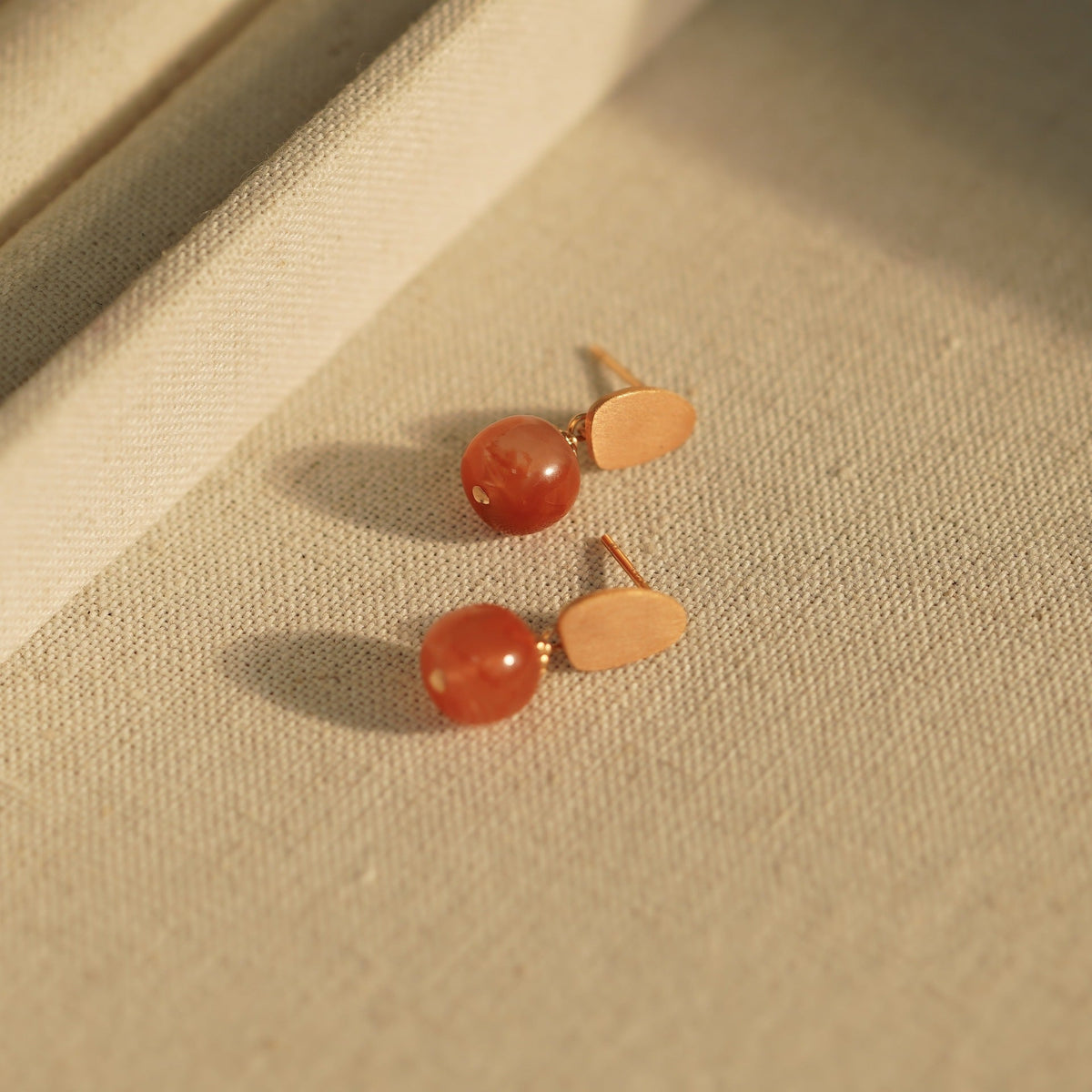 925 sterling silver agate earrings - champagne golden
