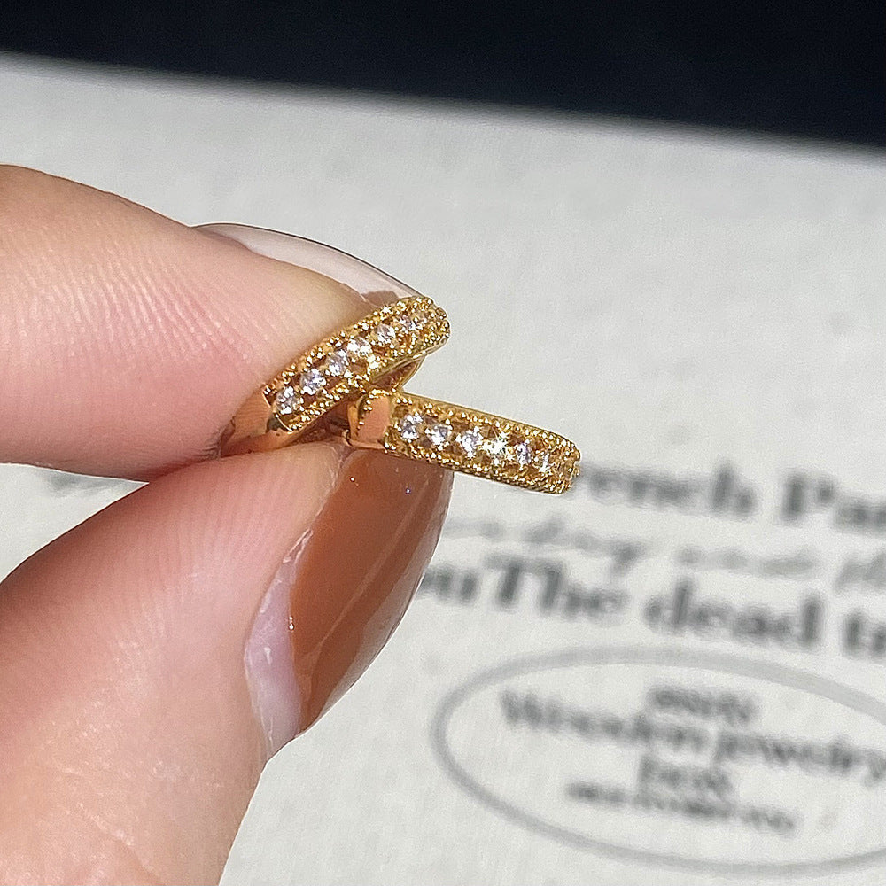 925 sterling silver ear buckle - golden